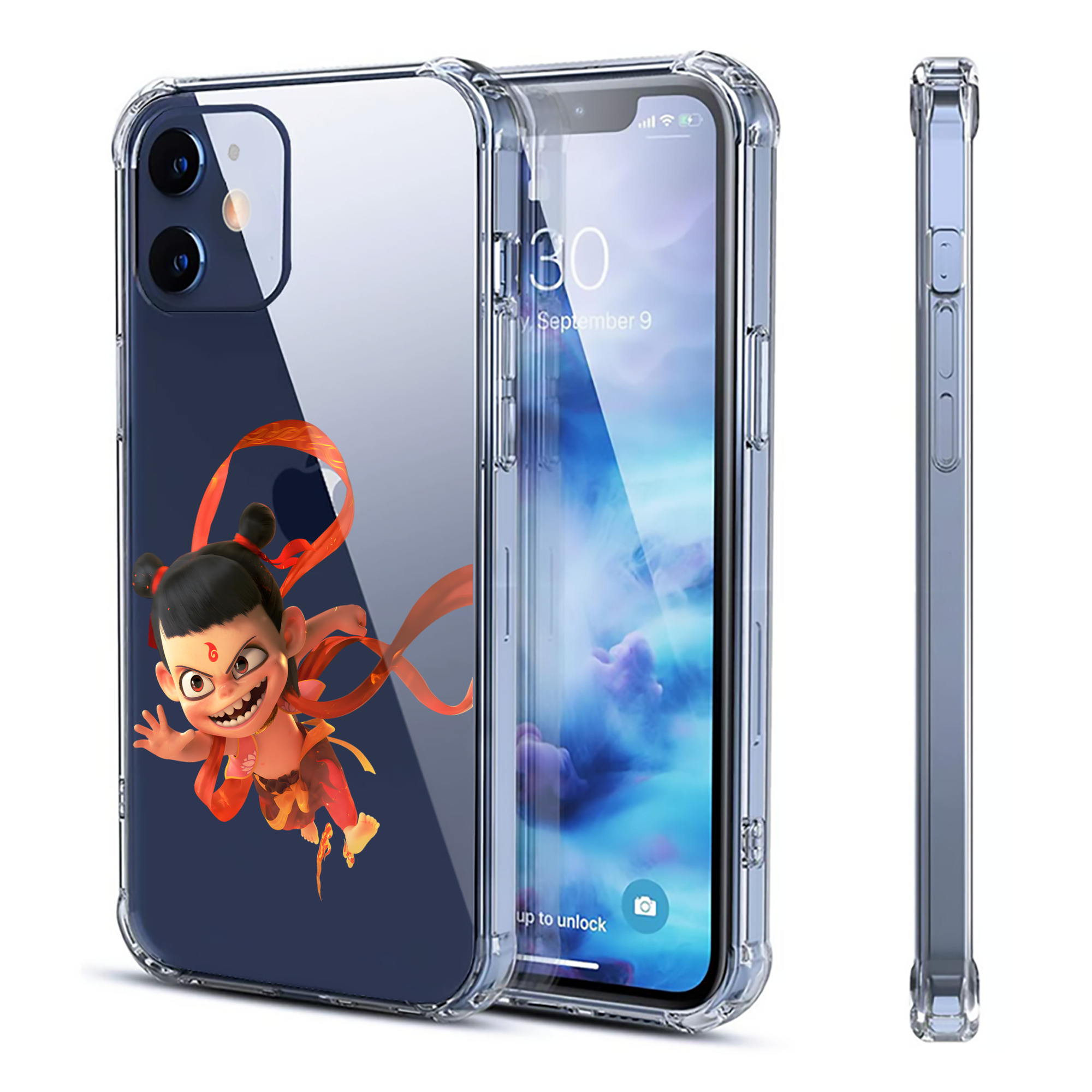 （画像用） Ne Zha 2 ナタ 魔童の大暴れ 【iPhone 12シリーズ対応】透明スマホケース（クリアソフトケース）